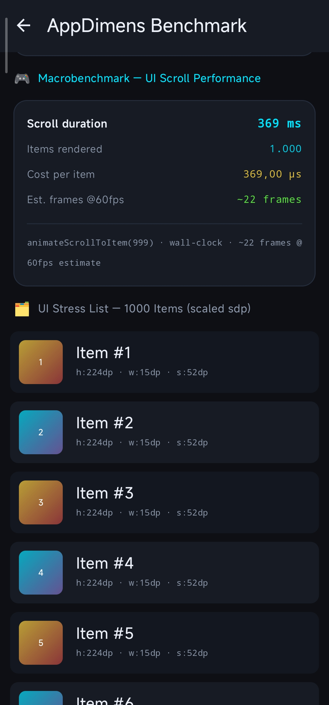 Benchmark dashboard — additional capture